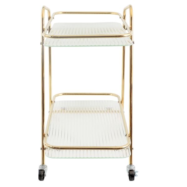 عربة خدمة متحركة دورين فلوري - ذهبي