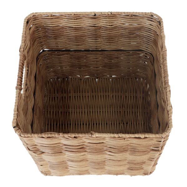 طقم سلال تخزين وتنظيم راتان 3 قطع مربعة ايلا - بيج