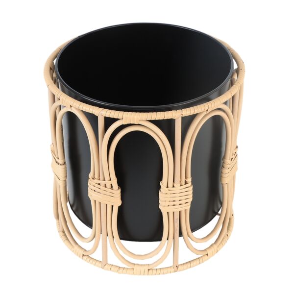 طقم سلال تنظيم خيزران متعددة الإستخدام 3 قطع دائرية مارت - بيج واسود