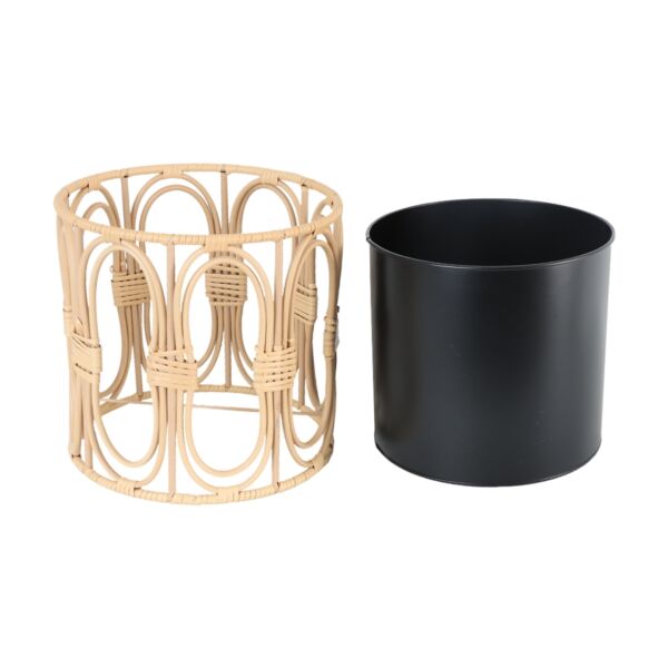 طقم سلال تنظيم خيزران متعددة الإستخدام 3 قطع دائرية مارت - بيج واسود