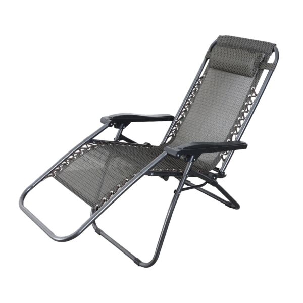 كرسي جلسة خارجية بمسند للرأس قابل للطي سبيكتر - رمادي