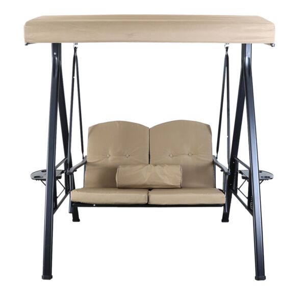 أرجوحة للحديقة مقعدين مع مظلة - بيج