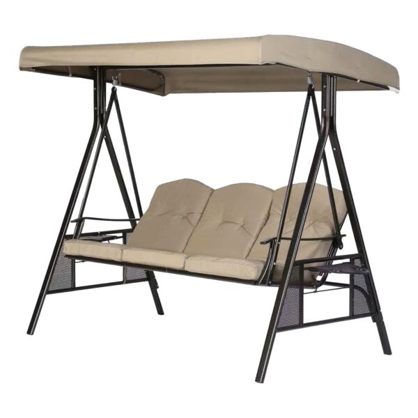 أرجوحة للحديقة بثلاثة مقاعد مع مظلة سواريز - بيج