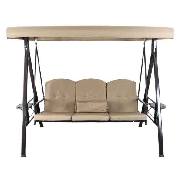 أرجوحة للحديقة بثلاثة مقاعد مع مظلة سواريز - بيج