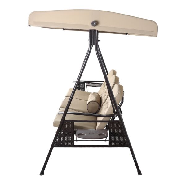 أرجوحة للحديقة بثلاثة مقاعد مع مظلة سواريز - بيج