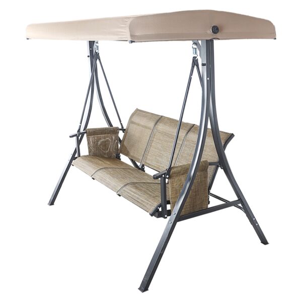 أرجوحة للحديقة بثلاثة مقاعد مع مظلة سونا - بيج