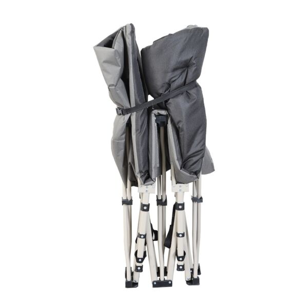 سرير رحلات وتخييم قابل للطي والتعديل - رمادي غامق