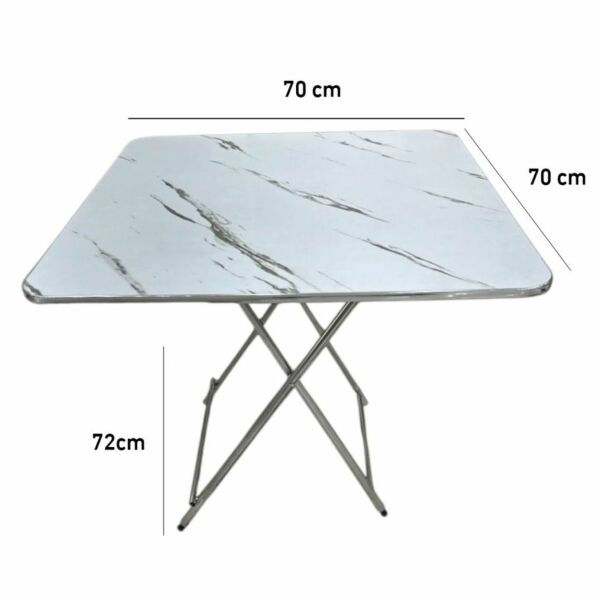 طاولة خارجية خشبية مربعة قابلة للطي متنقلة - ابيض