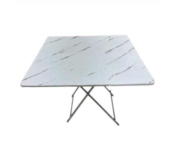 طاولة خارجية مربعة قابلة للطي متنقلة - ابيض