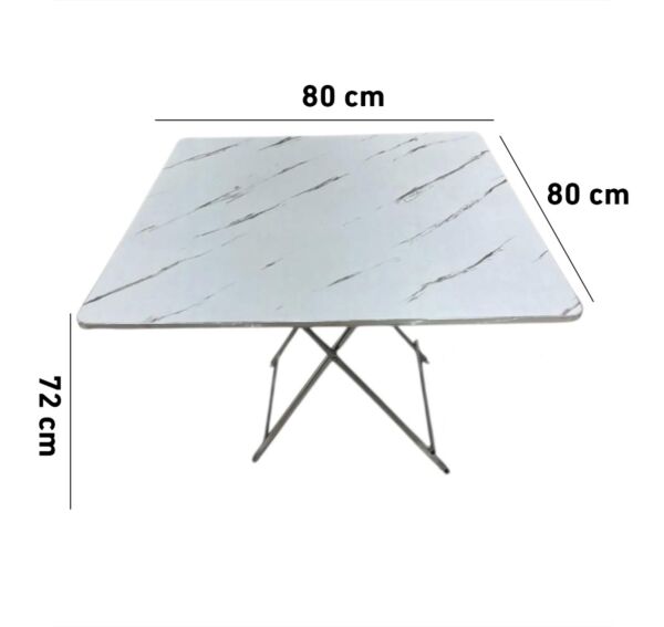 طاولة خارجية مربعة قابلة للطي متنقلة - ابيض