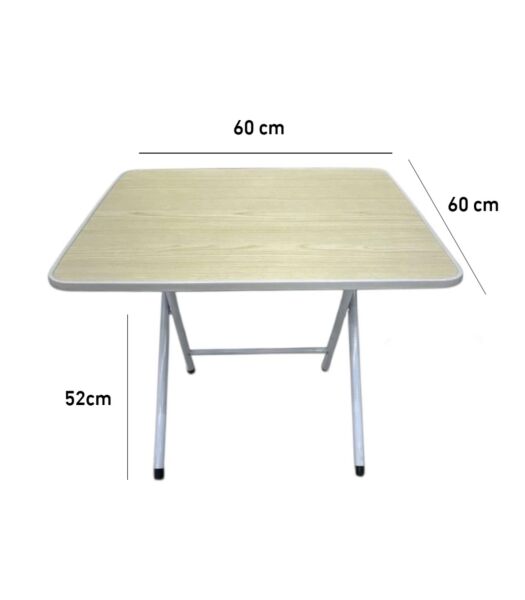 طاولة خارجية خشبية مربعة قابلة للطي متنقلة - بيج