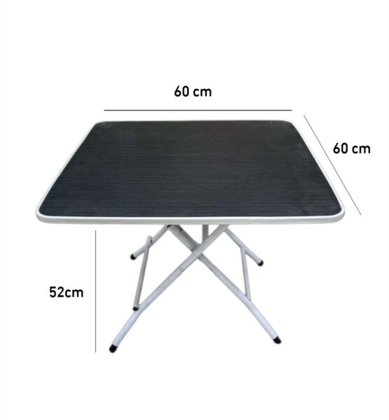 طاولة خارجية خشبية مربعة قابلة للطي متنقلة - اسود