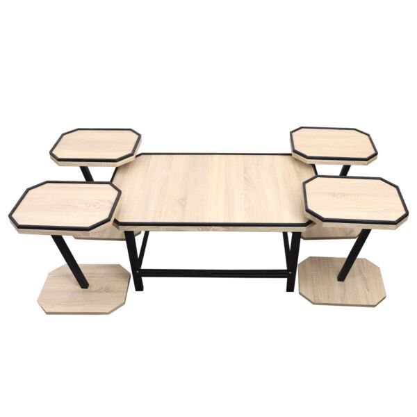 طقم طاولات قهوة متان 5 قطع - بيج