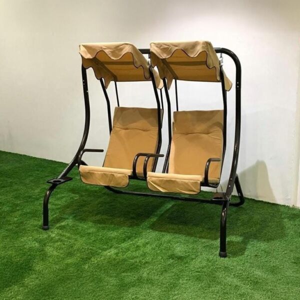 أرجوحة حديقة مع مظلة راوني - مقعدين - بيج