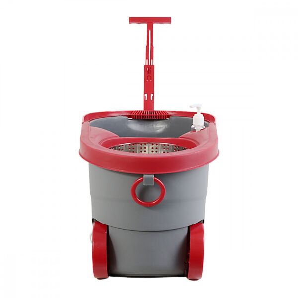 ممسحة استيل مسطحة دوارة بدرجة 360 مع دلو بعجل تنظيف الأرضيات