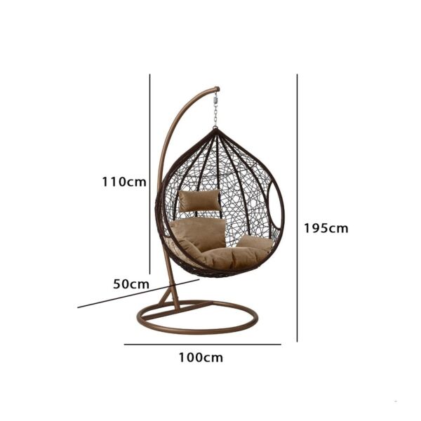 أرجوحة حجم كبير فابري - مقعد واحد - بني فاتح