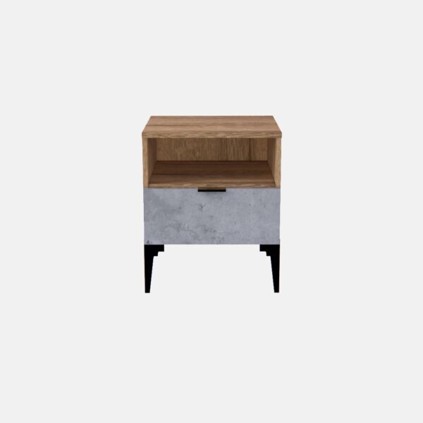 كومودينو درج ورف رينو - خشبي ورمادي