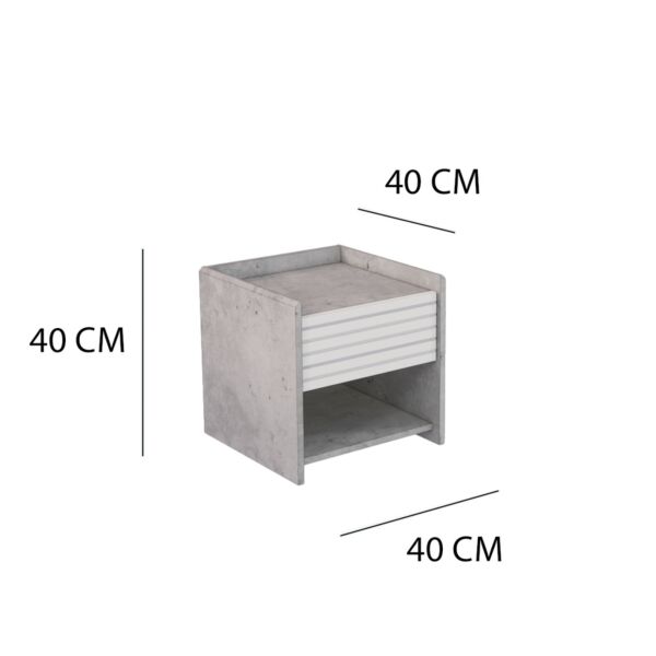 كومودينو درج ورف يالدن - رمادي