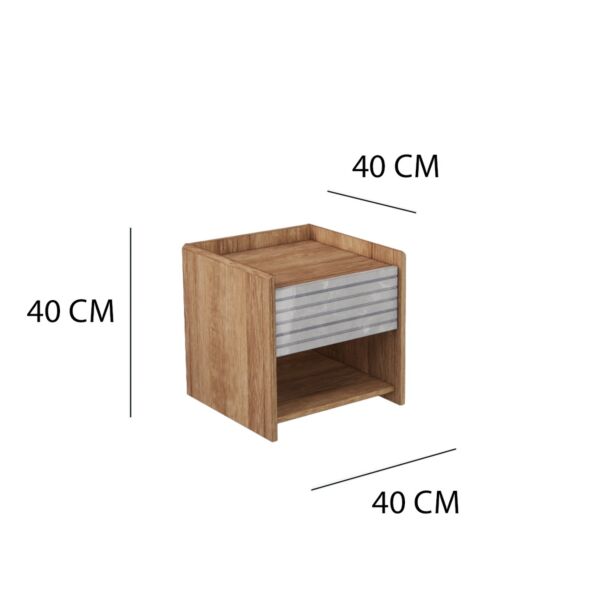 كومودينو درج ورف يالدن - خشبي ورمادي