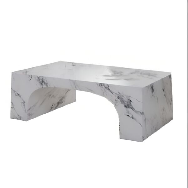 طاولة قهوة أسمنت هندسي مركب بديل الرخام جوما - رمادي رخامي