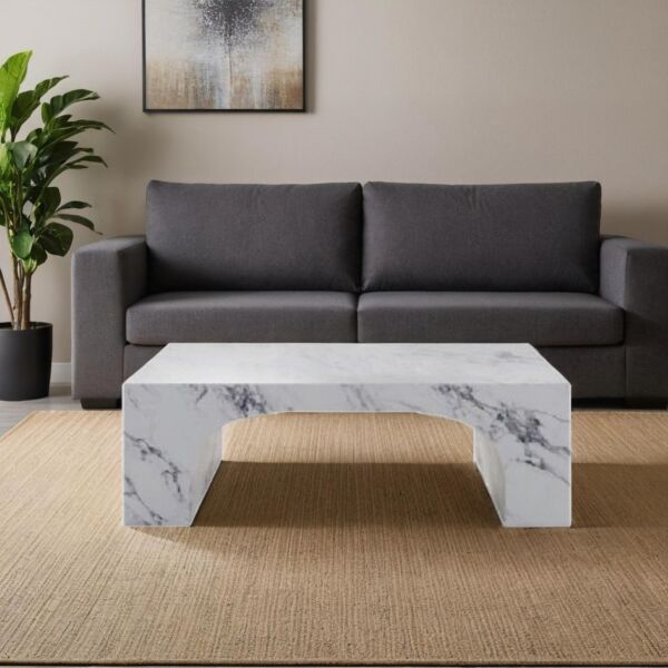 طاولة قهوة أسمنت هندسي مركب بديل الرخام جوما - رمادي رخامي