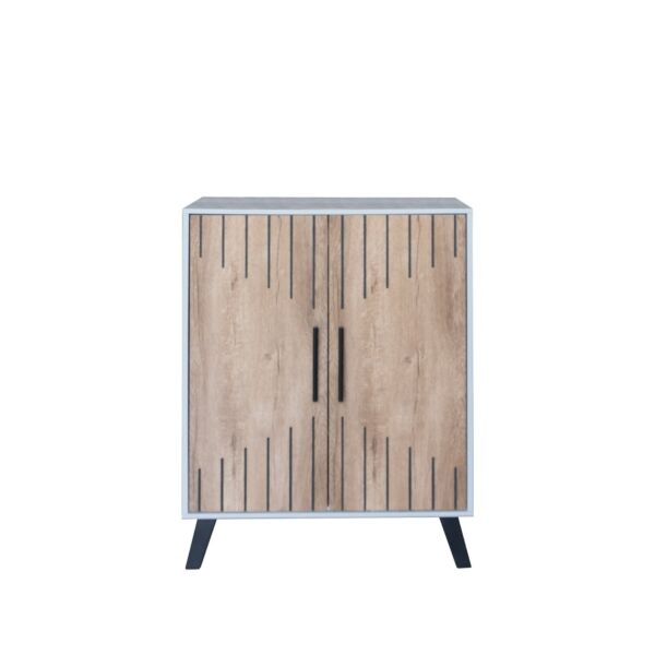 خزانة احذية بابين جايد - رمادي وبيج