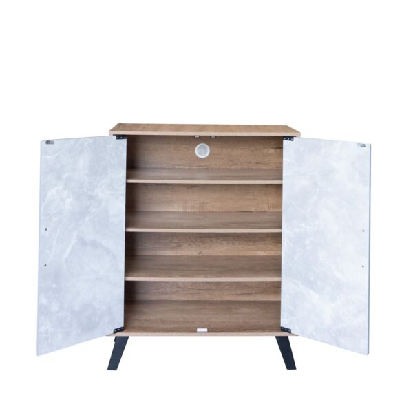 خزانة احذية بابين جايد - بيج ورمادي