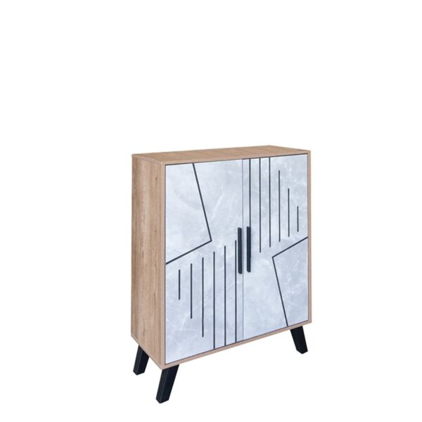 خزانة احذية بابين دالس - خشبي ورمادي