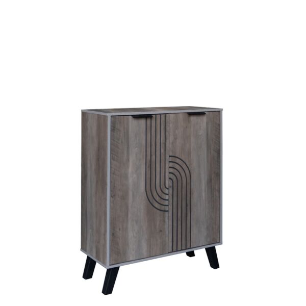 خزانة أحذية بابين خشب ماليزي - بني