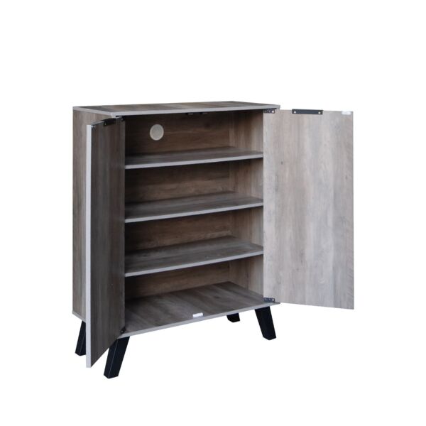 خزانة أحذية بابين خشب ماليزي - بني