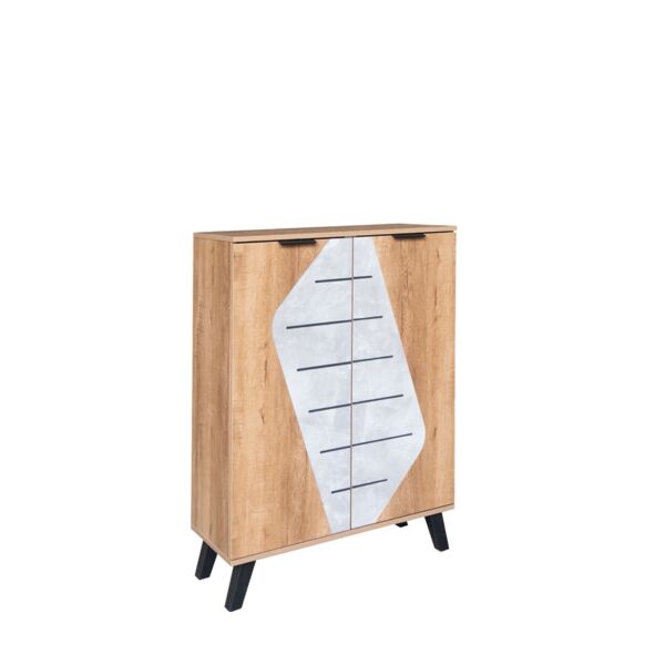 خزانة أحذية بابين مارل - خشبي ورصاصي