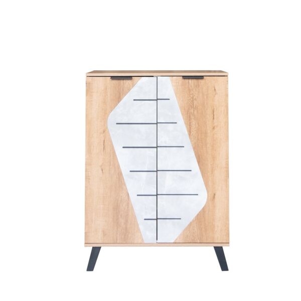 خزانة أحذية بابين مارل - خشبي ورصاصي