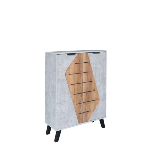 خزانة أحذية بابين مارل - رمادي وبيج