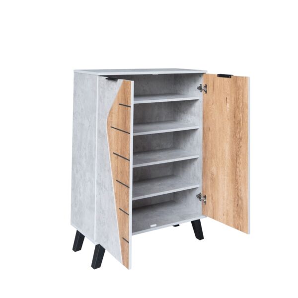 خزانة أحذية بابين مارل - رمادي وبيج