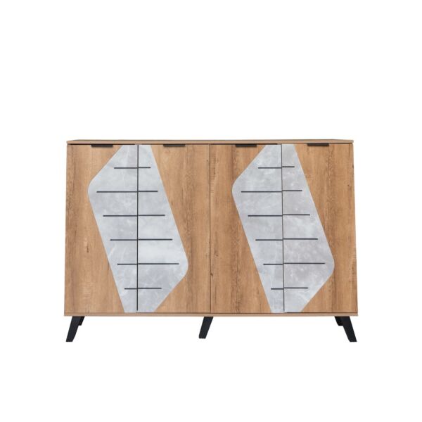 خزانة أحذية قسمين 4 أبواب مارل - بيج ورمادي