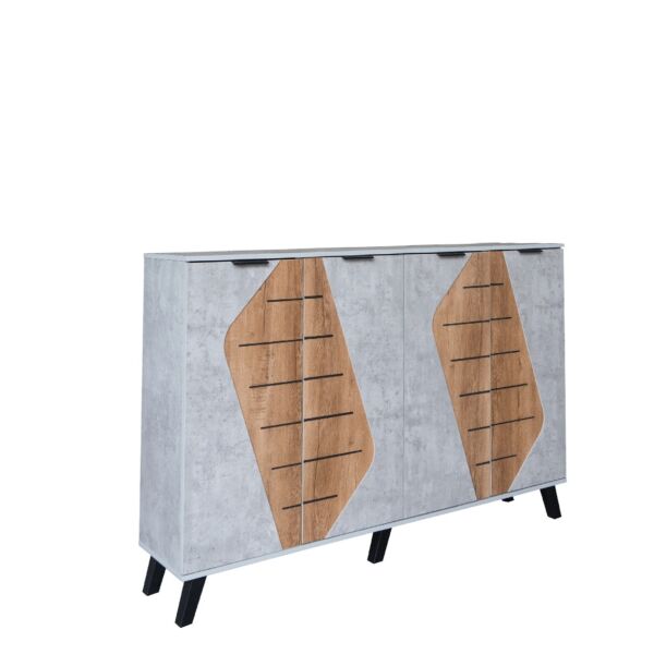 خزانة أحذية قسمين 4 أبواب مارل - رمادي وبيج