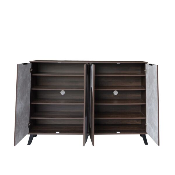 خزانة أحذية قسمين 4 أبواب فولتا - بني ورمادي