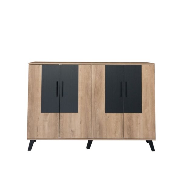 خزانة أحذية 4 أبواب خشب ماليزي 160 سم ماريتا - خشبي وأسود