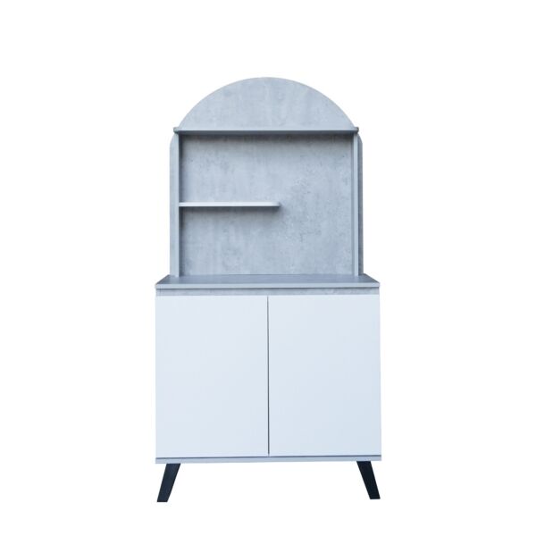 ركن قهوة خشب ماليزي سيفتاب - رمادي وأبيض