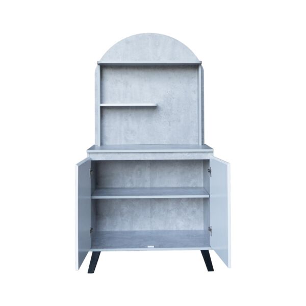 ركن قهوة خشب ماليزي سيفتاب - رمادي وأبيض