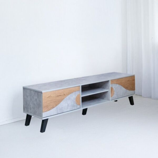 طاولة تلفزيون 160 سم - رمادي وبيج