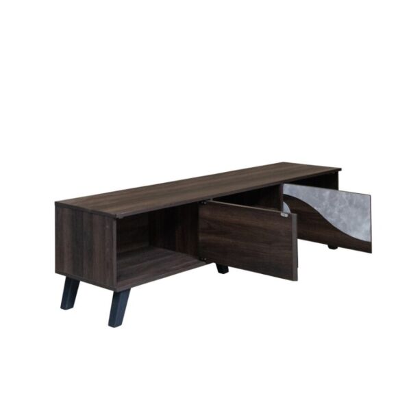 طاولة تلفزيون 160 سم - بني غامق ورمادي