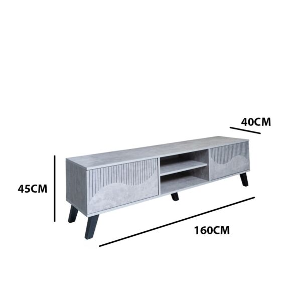 طاولة تلفزيون 160 سم لون رمادي