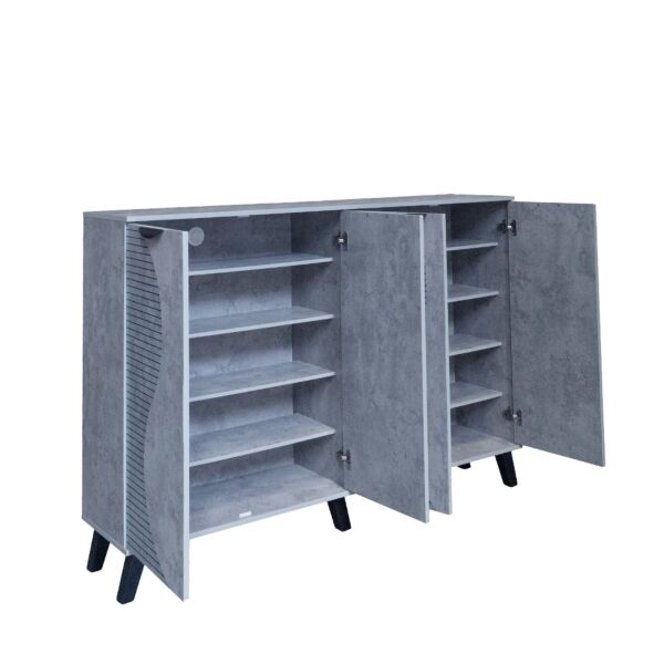 خزانة احذية كبيرة بمساحة واسعة للتخزين - رمادي