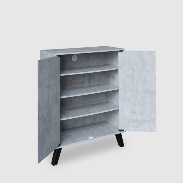 خزانة أحذية بابين خشب ماليزي روماس - رمادي