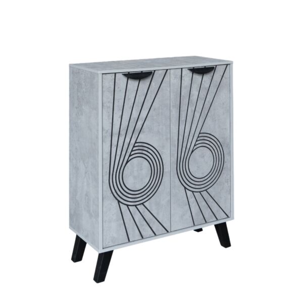 خزانة أحذية بابين خشب ماليزي لوران - رمادي