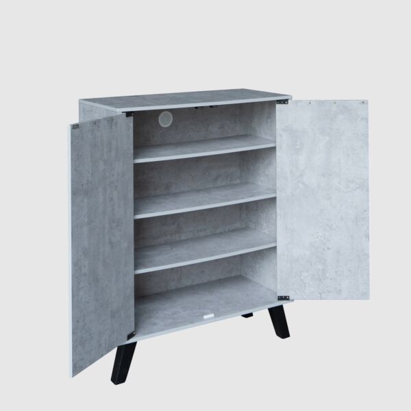 خزانة أحذية بابين خشب ماليزي لوران - رمادي