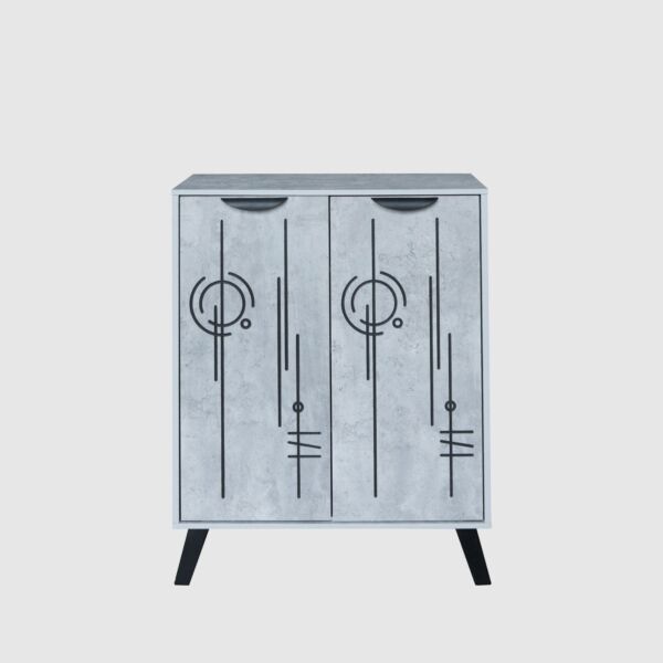 خزانة أحذية بابين خشب ماليزي ريماس - رمادي فاتح