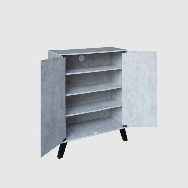 خزانة أحذية بابين خشب ماليزي ريماس - رمادي فاتح