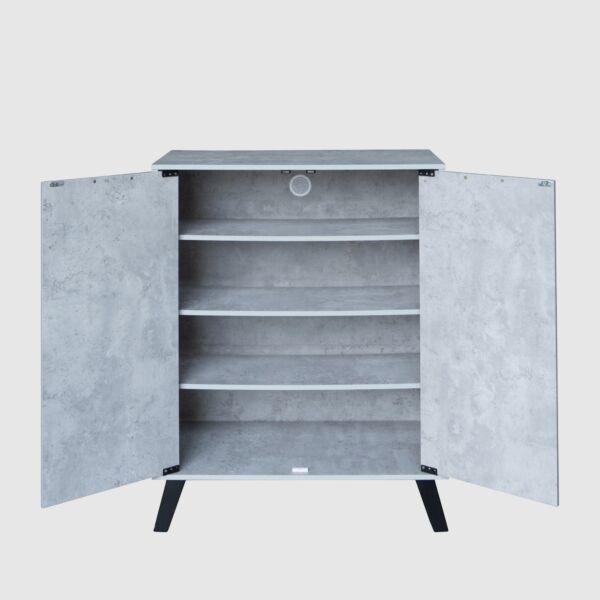 خزانة أحذية بابين خشب ماليزي ريماس - رمادي فاتح